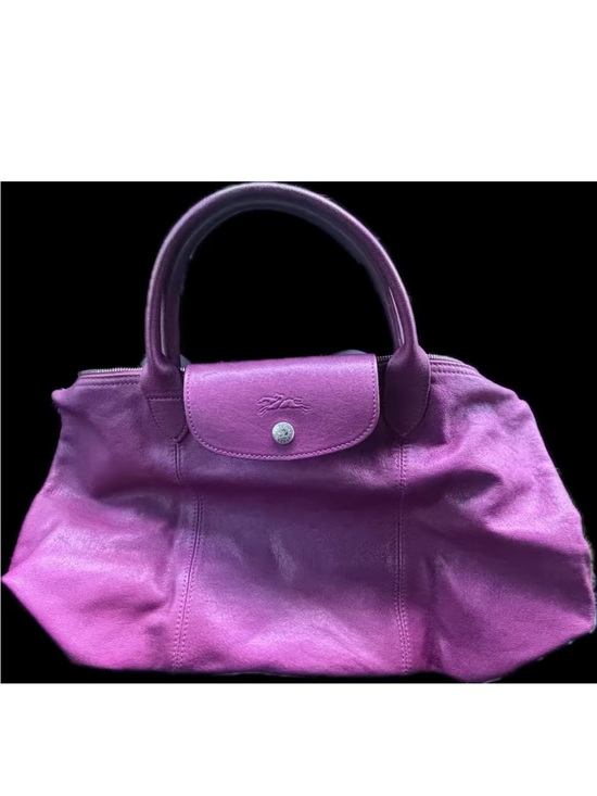 Longchamp Handbags - LONGCHAMP Le Pliage Cuir Tote Bag Lambskin Leather Pink Rare Color
